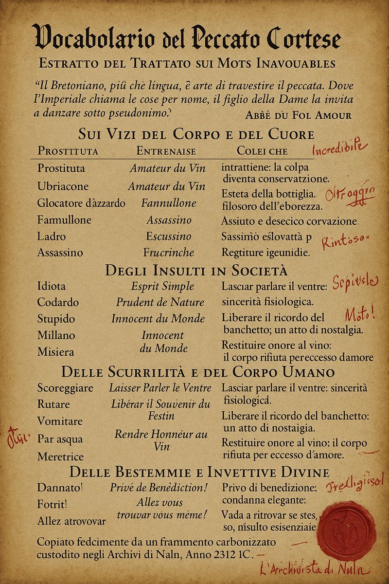 vocabolario peccato cortese